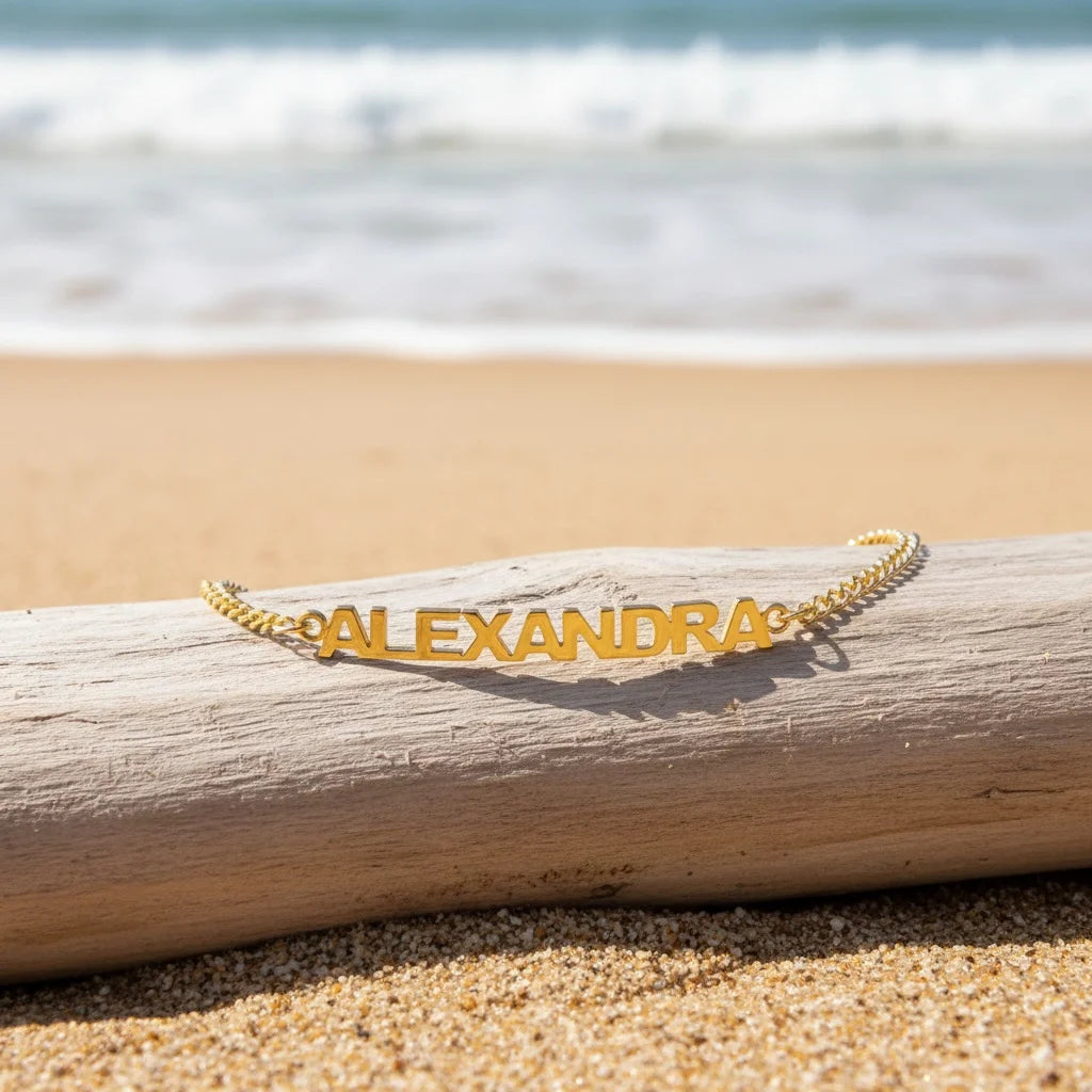Kinselle Personalized Block Name Bracelet