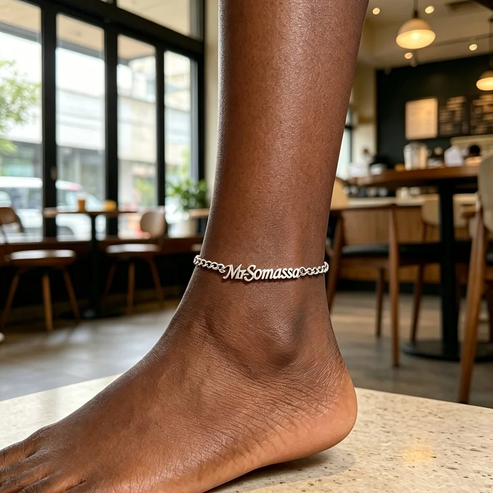Kinselle Personalized Cuban Chain Name Anklet