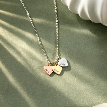 Kinselle Personalized Engraved Heart Name Necklace – Gold-Plated or Silver-Plated