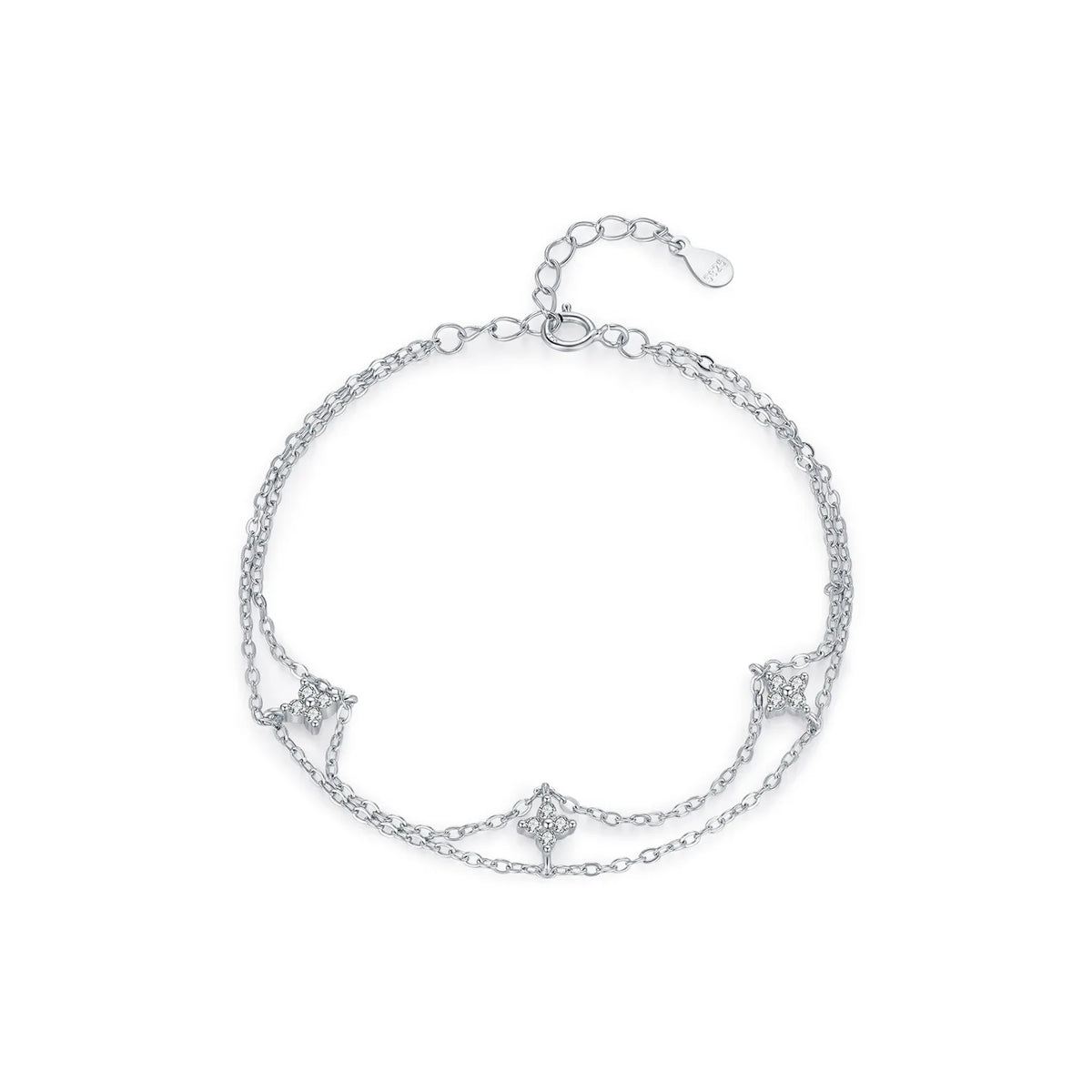 Kinselle Double-Layer Star Zircon Bracelet — 925 Sterling Silver