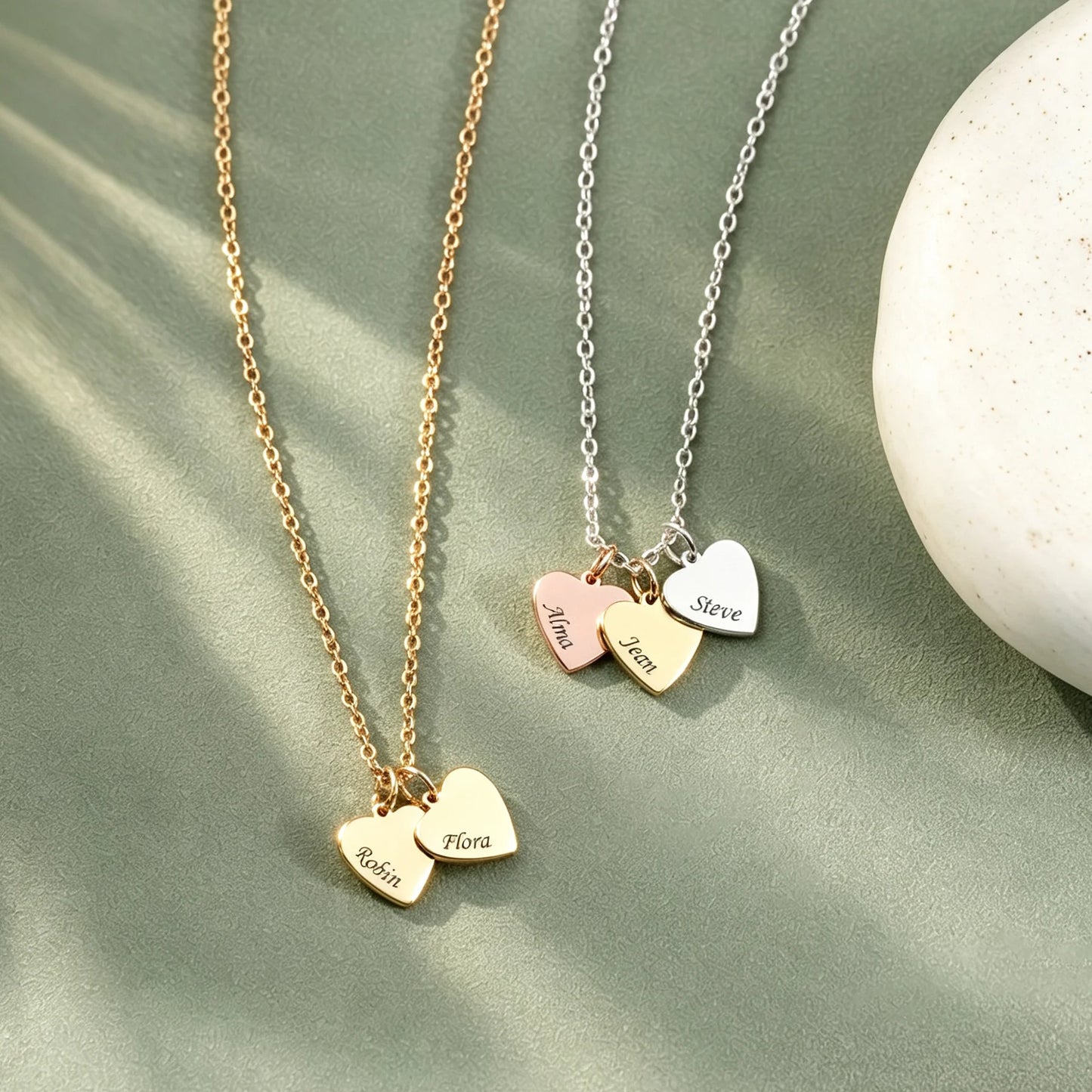 Kinselle Personalized Engraved Heart Name Necklace
