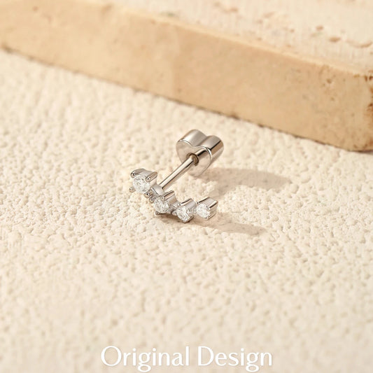 Kinselle Heart Moissanite Stud Earrings — VVS1, 925 Sterling Silver