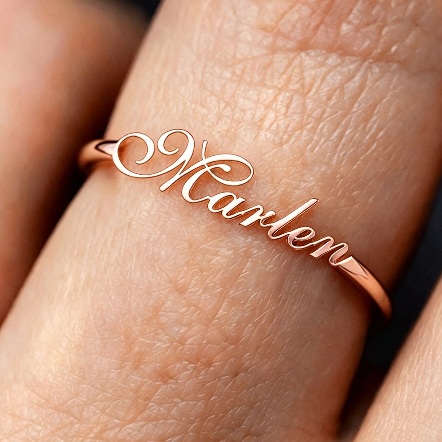 Kinselle Personalized Script Name Ring