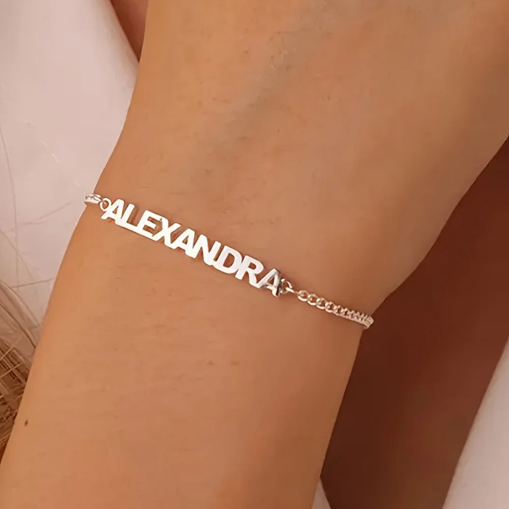 Kinselle Personalized Block Name Bracelet