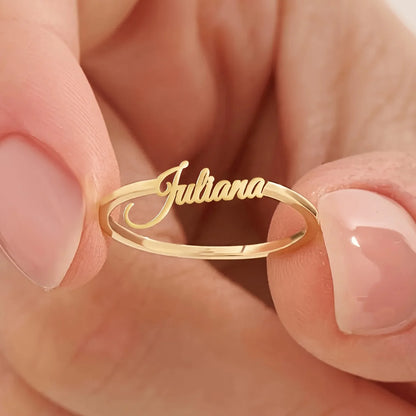 Kinselle Personalized Name Ring – Gold-Plated or Silver-Plated
