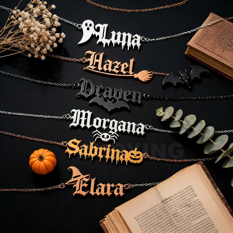 Kinselle Personalized Gothic Name Necklace