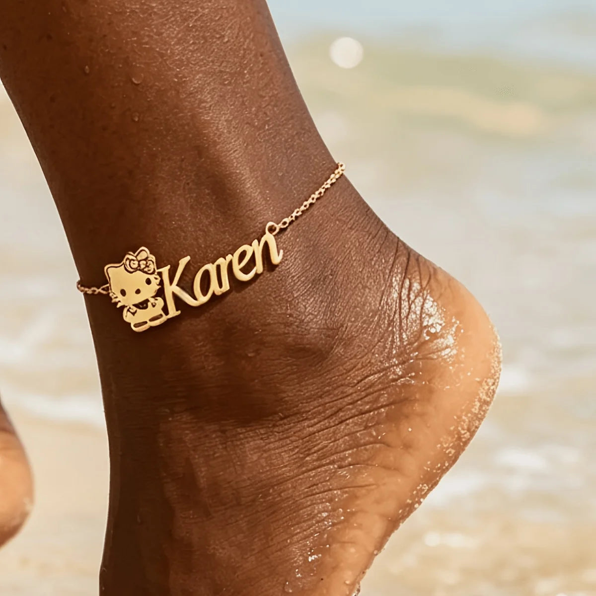 Kinselle Personalized Kitty Name Anklet