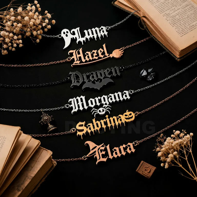 Kinselle Personalized Gothic Name Necklace