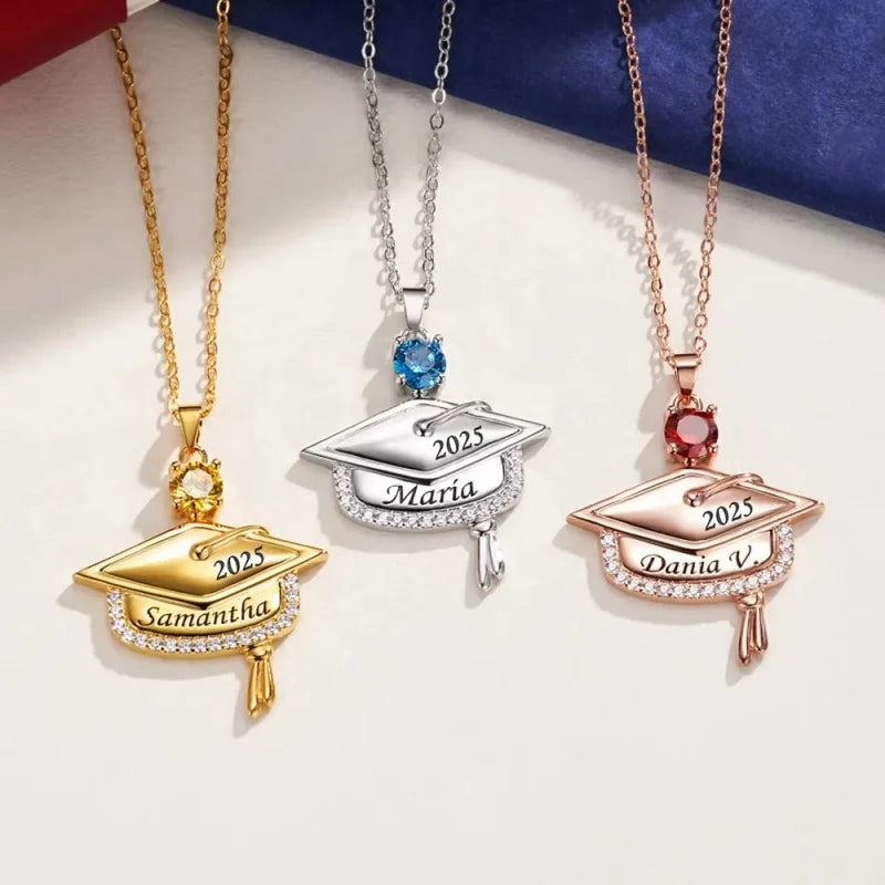 Kinselle Personalized Graduation Birthstone Necklace