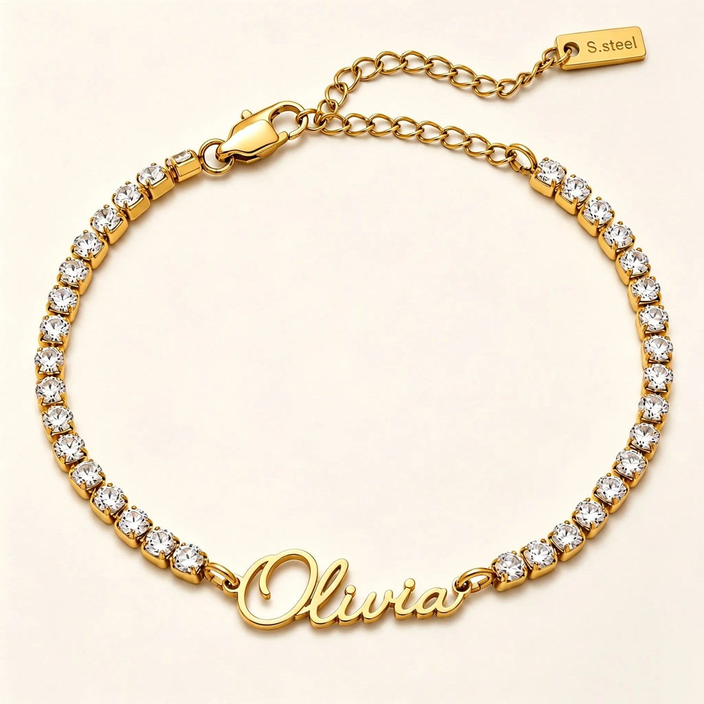 Kinselle Personalized Crystal Name Bracelet