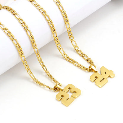 Kinselle Personalized Number Pendant Necklace – Gold-Plated or Silver-Plated
