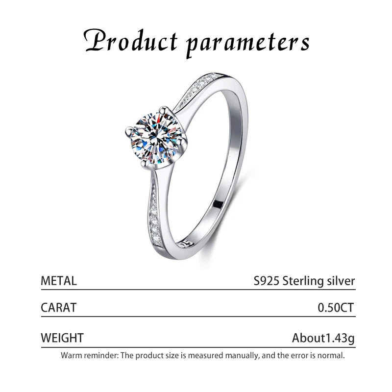 Kinselle 0.5CT Round Moissanite Eternity Band — 925 Sterling Silver