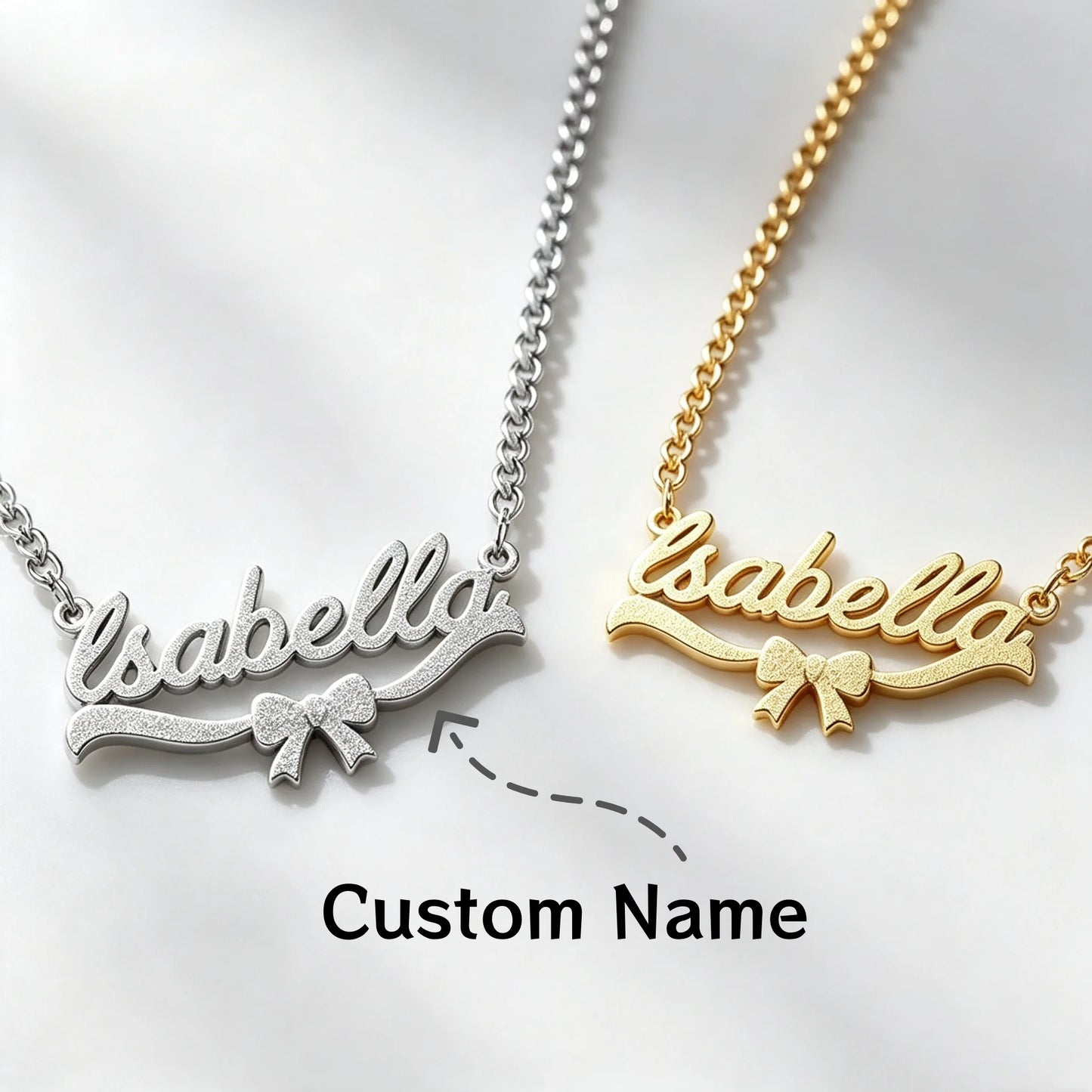Kinselle Personalized Bow Name Necklace