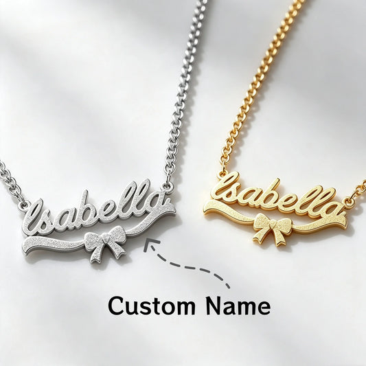 Kinselle Personalized Bow Name Necklace