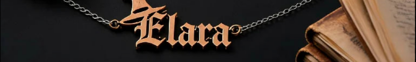 Kinselle Personalized Gothic Name Necklace