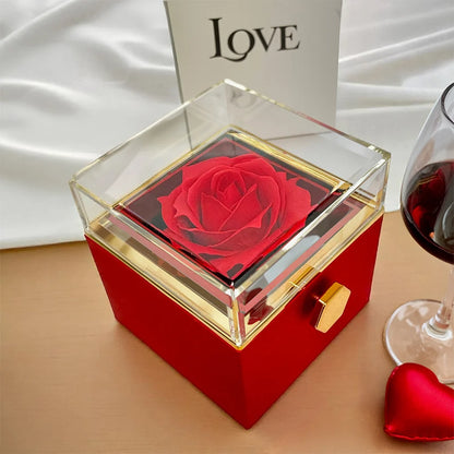 Eternal Rose Box with Engraved Name Necklace