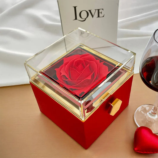 Eternal Rose Box with Engraved Name Necklace